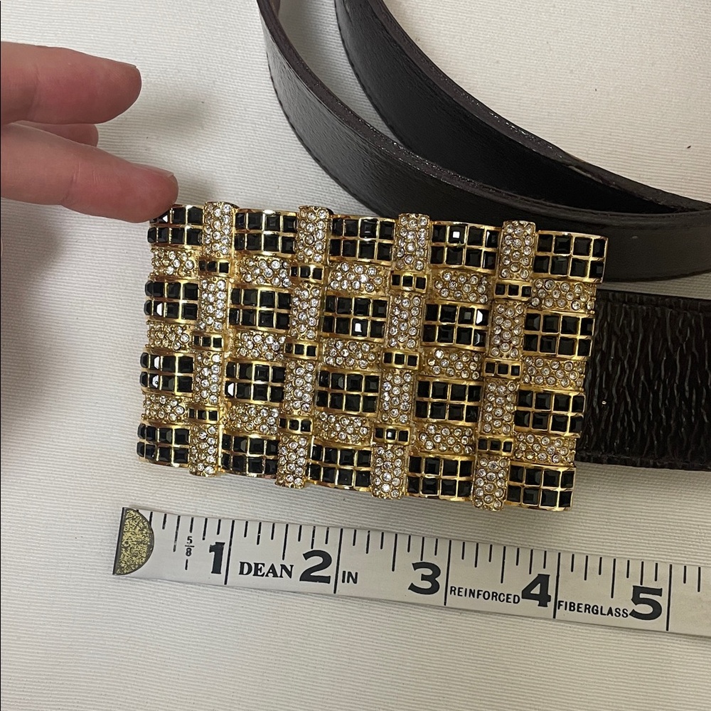 Genuine Leather belt crystal buckle
